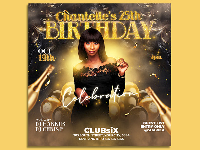 Birthday Flyer Template vip birthday