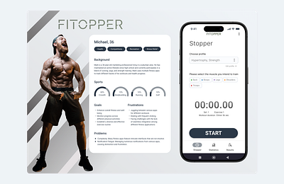 Persona-Driven UX Design for a Next-Gen Fitness App app app design app project design figma graphic graphic design mobile persona ui uiuix user experience ux