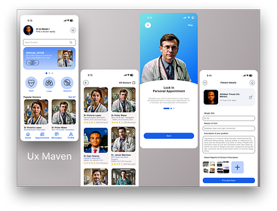 Doctor's Appointment App app design branding design doctor doctor app figma figma website design health app illustration logo ui ui website design website design