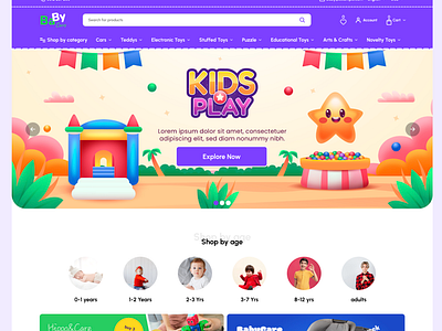 Toys Store Ecommerce - By Codearies ecommerce ecommerce website kids kids shopping toy store ui ui ux