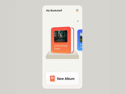 Memory Lane — Bookshelf v1 3d animation app books bookshelf design memory lane photoalbum photobook ui