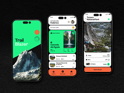 TrailBlazer - Route discovering for hiking enthusiasts design system exploration figma hiking mountains nature trekking ui design ux design uxui