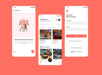 Recreation App mobileapp recreation ui