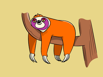 Tired Sloth after effects animal animation argentina design draw fatigue gif illustration illustrator lazy motion design motion graphics pereza sleep sloth