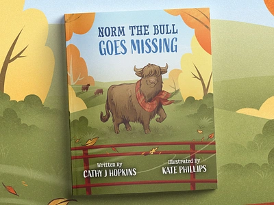 Norm the Bull Goes Missing art book cover color illustration kidlit kidltartpostcard print