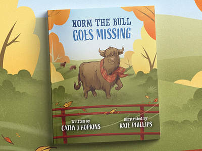 Norm the Bull Goes Missing art book cover color illustration kidlit kidltartpostcard print