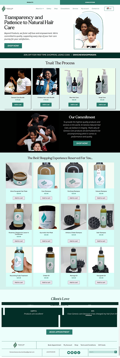 Hair Care website elementor website wordpress