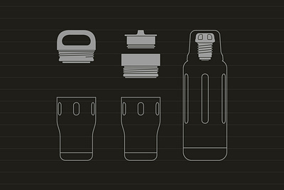 Thermos Caps Packaging illustration branding illustration packaging technical thermos