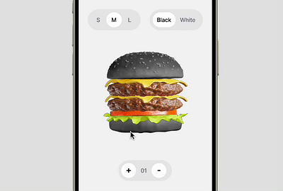 Burger App Interaction animation figma food graphic design motion graphics ui ux