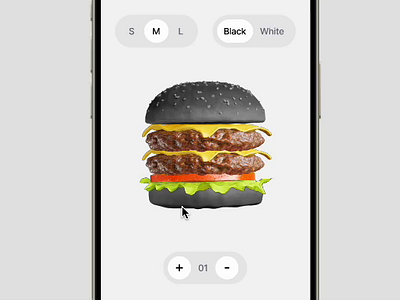 Burger App Interaction animation figma food graphic design motion graphics ui ux
