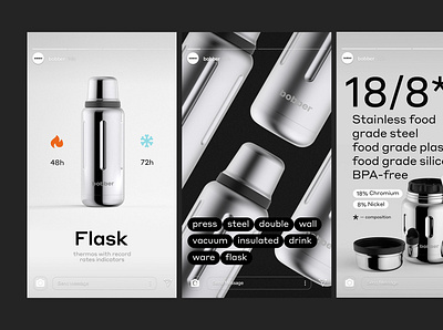 Bobber bottles — social media branding branding cold design drinks graphic design hot smm thermos typography