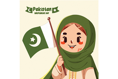 Background for Pakistan Independence Day Celebration background cartoon celebration commemorate country creative day decoration event festival flag girl happy holiday illustration independence national pakistan patriot special