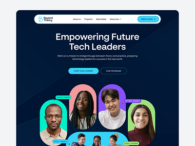 BeyondTheory landing page branding edtech landing landing page logo ui ux website design