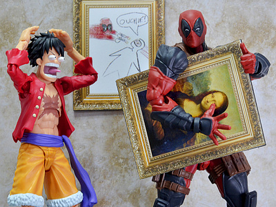 Deadpool and Luffy The Art Thieves Extraordinaire! actionfigure anime diorama photography photoshoot toyphotography