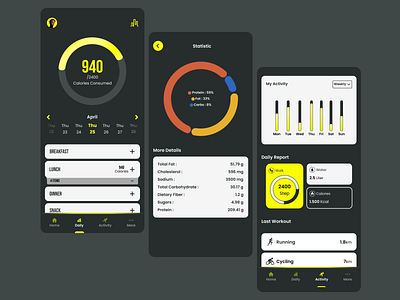 Health and Fitness tracking UI Design fit fitness health ios mobile ui workout