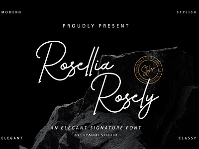 Rosellia Rosely: The Elegantly Crafted Signature Font brand brand identity branding calligraphy cosmetic design fashion font graphic design handlettering handwritten handwritten script fonts illustration lettering logo monoline monoline script font script signature fonts typography