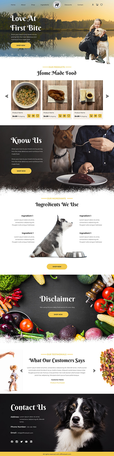 Off the Leash (Dog HomeMade Food) 3d branding graphic design logo motion graphics ui
