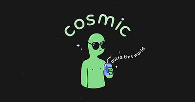 COSMIC | Brand identity design alien beverage brand design branding cannabis cbd character figma graphic designer illustrator logo marijuana package soda stoned weed