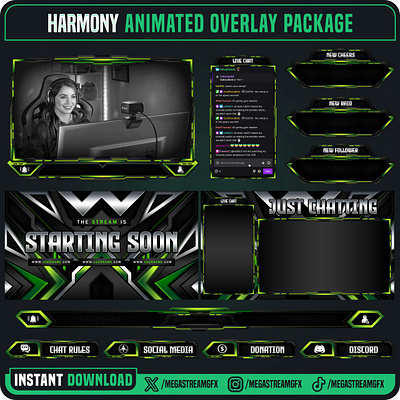 Green Vibes Overlay - Clean Overlay twitch alert