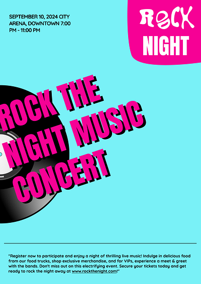 Rock the night music concert : poster design. design graphic design illustration poster poster design