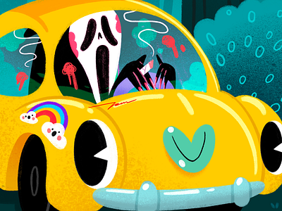 Scream for me character color colorful cute design face ghost ghostface illustration killer movie scary scream