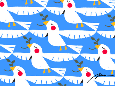 Peace bird color colorful cute dove illustration pattern peace