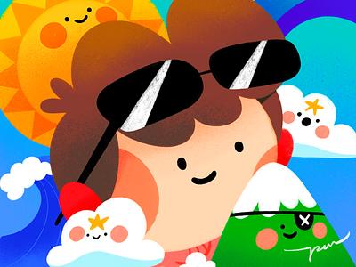 is it me? cartoon character color colorful cute face illustration landscape