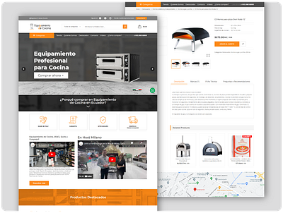 E-commerce de equipos de cocina profesional developer ui web woocommerce wordpress