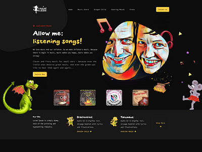 Colorful Landing Page for Children's Music Website branding childfriendly childrenmusic colorfuldesign creative design illustration kidsonline landingpagedesign musicwebsite playfuldesign ui uidesign uiux uiuxdesign userfriendly uxdesign vibrantcolors website whimsical