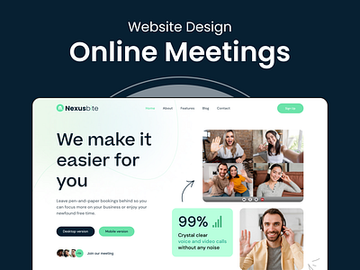 Web design for online meetings creative creative design homepage landing page meeting product meetings minimal design online meeting product homepage ui ui design web desing
