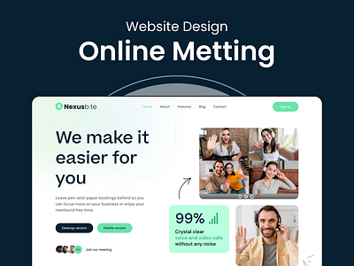 Web design for online meetings creative creative design homepage landing page meeting product meetings minimal design online meeting product homepage ui ui design web desing