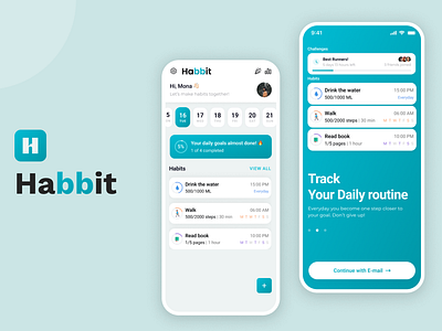 Habit Tracker App app design branding calendar graphic design habbit mobile app mobile design tasks tracking ui