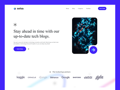 SelsaBlog Landing Page blog landing page ui web