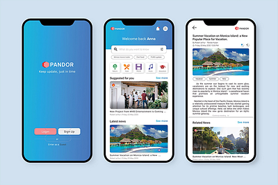 PANDOR app graphic design ui ux