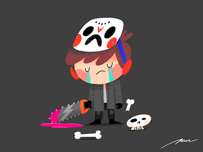 Twisted. 13 blood cartoon character color colorful cute design friday illustration jason killer scary spooky