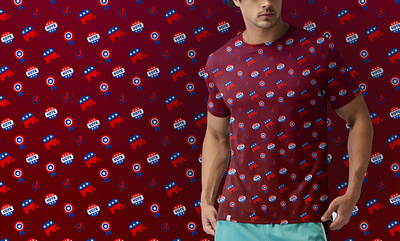 Republican Party Pattern T shirt Design branding design graphic design illustrations logo pattern design t shirts design