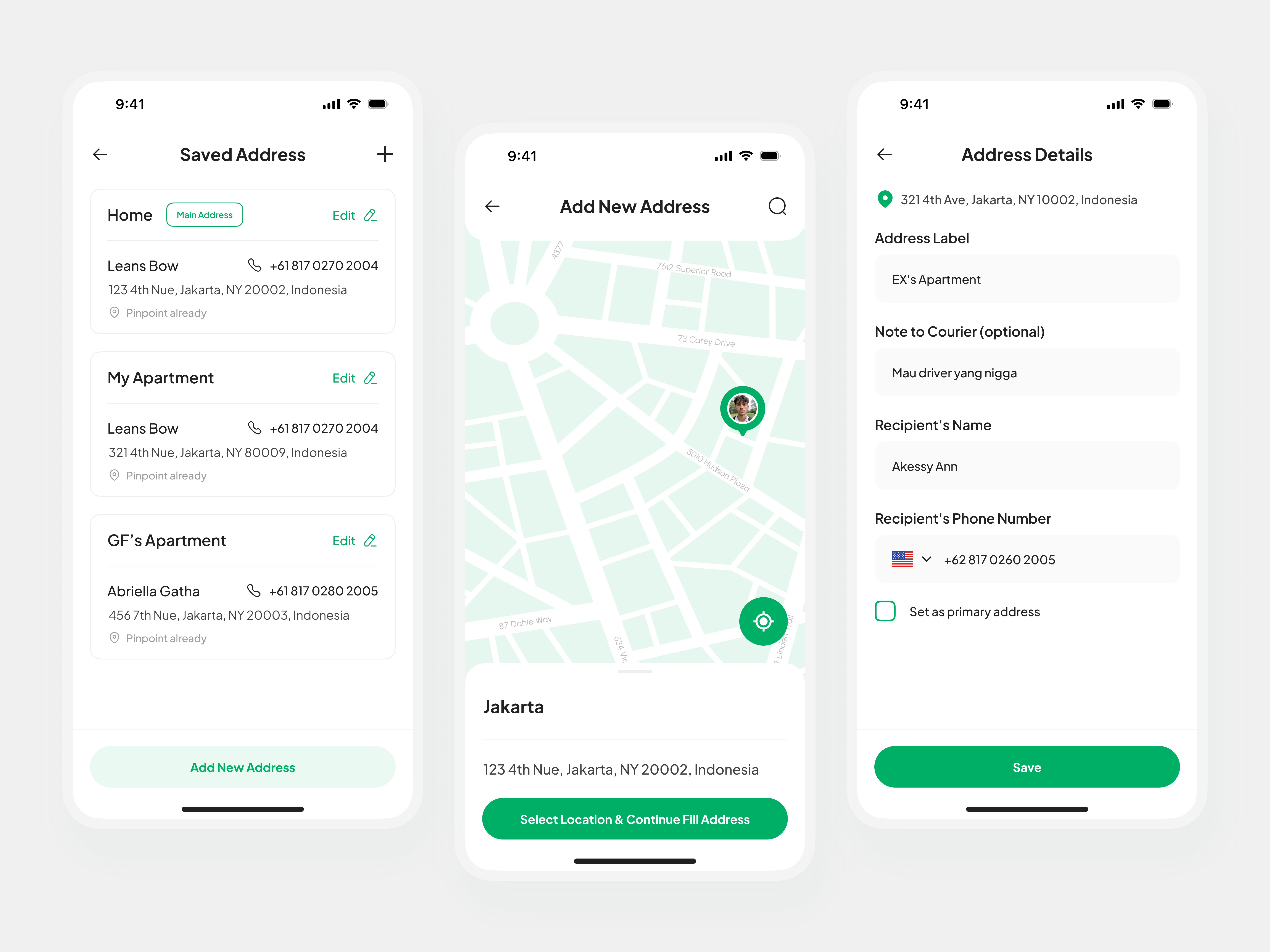 Mokopi - Account, Saved Address flow | Mobile UI Kit 3d ai agent brand identity branding chart clean dashboard delivery e commerce graphic minimalist mobile online business saas shopping cart travel trend ui web3