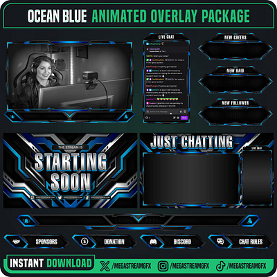 Blue Color Theme Stream Pack blue streamkit