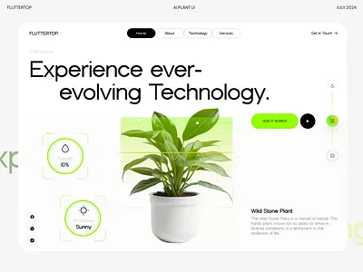 Plant Website UI Design ai animation artificial intelligence ecommerce fluttertop garden service green homepage landing landing page leaf machine learning plant plant app plant care ps tree web webdesign website