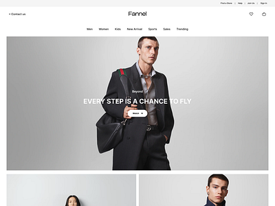 FANNEL (E-Commerce Landing Page) cothing website e commerce fashion brand graphic design landing page ui uiux website