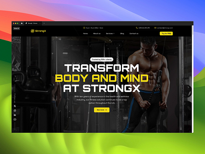 StrongX - Fitness Framer Template animation design fitness template fitness website ui design uiux design uiux web design uiux website web design