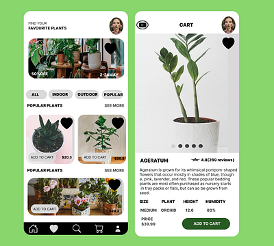 Plant App- Plant Product Detail App UI app color design plant app typography uiux