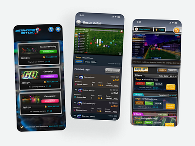 Meta Horse - NFT Betting App UI KIT betting betting game browser app game horse horse racing japan meta horse betting mobile app nft responsive web app