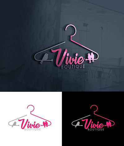 Introducing a sleek modern logo Vivie Boutique. 3d animation branding graphic design logo motion graphics ui
