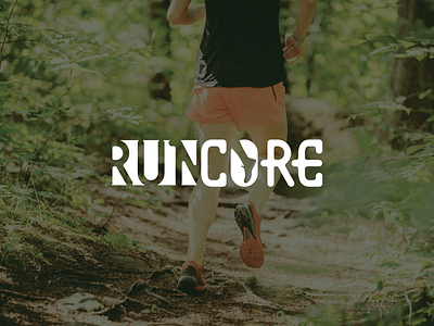 Runcore brand identity branding design grafikolabs graphic design illustration logo logo design minimal design minimal logo movement logo negative space running logo shoe shoes negative space simple simple logo sports logo typography wordmark logo