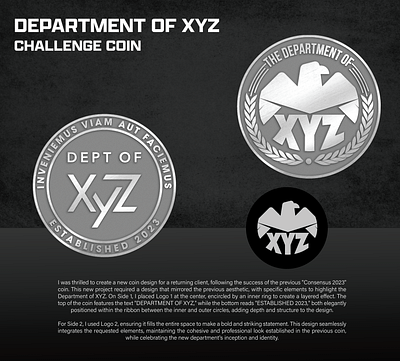 DEPARTMENT OF XYZ CHALLENGE COIN comemorative
