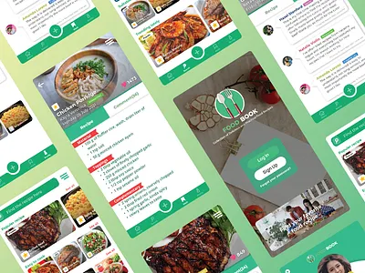 Food Book App app design food mobile ui ux
