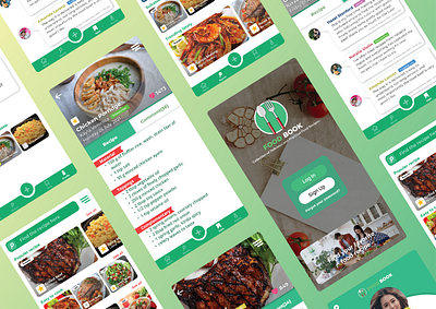 Food Book App app design food mobile ui ux