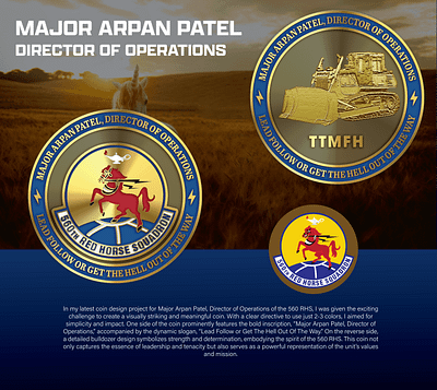 MAJOR ARPAN PATEL DIRECTOR OF OPERATIONS 3d animation branding coin comemorative crypto design graphic design illustration logo ui