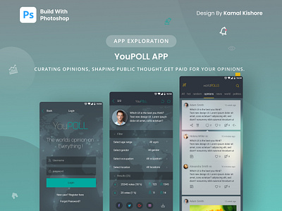 Poll/Survery App androidapp design free freebie mobileapp mockup ui ui design uxdesign